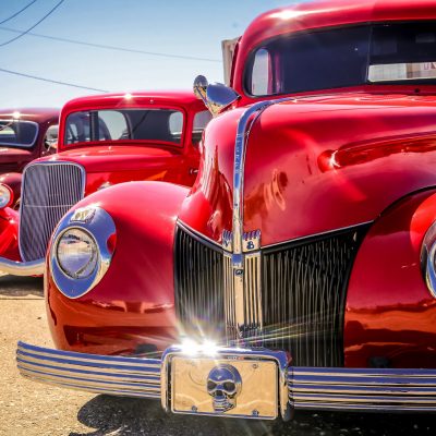 red classic car